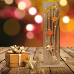 Näve Leuchten LED-Dekoleuchte natur Holz B/H/T: ca. 11x60x21,5 cm