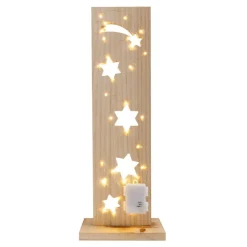 Näve Leuchten LED-Dekoleuchte natur Holz B/H/T: ca. 11x60x21,5 cm