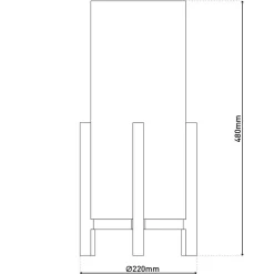 Näve Leuchten LED-Leuchten 5311427 natur Textil Holz B/H/T: ca. 22x48x22 cm null 1 Brennstellen