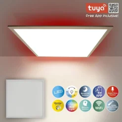 Näve Leuchten LED-Panel 1382161 multicolor Kunststoff Metall B/H/T: ca. 45x6x45 cm 2 Brennstellen