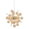 Näve Leuchten Pendelleuchte amber Glas Metall B/H/T/D: ca. 65x150x65x65 cm G9 10 Brennstellen