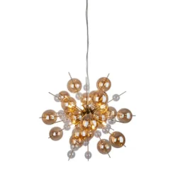 Näve Leuchten Pendelleuchte amber Glas Metall B/H/T/D: ca. 65x150x65x65 cm G9 10 Brennstellen