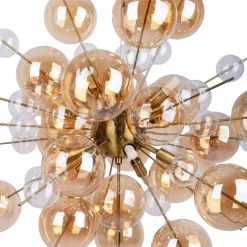 Näve Leuchten Pendelleuchte amber Glas Metall B/H/T/D: ca. 65x150x65x65 cm G9 10 Brennstellen