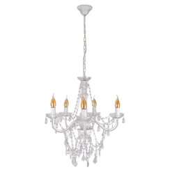 Näve Leuchten Pendelleuchte 8009323 weiß Metall Kunststoff B/H/T: ca. 52x85x52 cm E14 5 Brennstellen