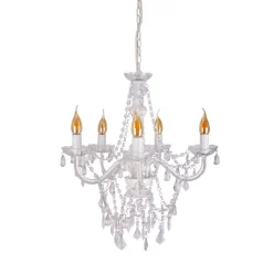 Näve Leuchten Pendelleuchte 8009323 weiß Metall Kunststoff B/H/T: ca. 52x85x52 cm E14 5 Brennstellen
