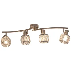 Näve Leuchten Spotleuchte 1280950 stahlfarbig Glas Metall B/H/T: ca. 9,2x18x70 cm 4 Brennstellen
