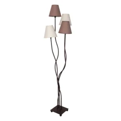 Näve Leuchten Stehlampe 2040911 braun Metall Textil B/H/T: ca. 34x138x43 cm 4 Brennstellen