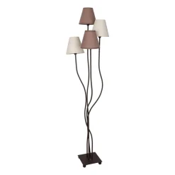 Näve Leuchten Stehlampe 2040911 braun Metall Textil B/H/T: ca. 34x138x43 cm 4 Brennstellen