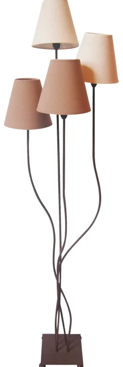 Näve Leuchten Stehlampe 2040911 braun Metall Textil B/H/T: ca. 34x138x43 cm 4 Brennstellen