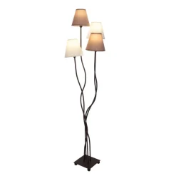Näve Leuchten Stehlampe 2040911 braun Metall Textil B/H/T: ca. 34x138x43 cm 4 Brennstellen
