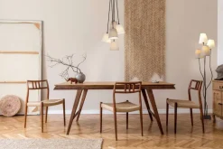 Näve Leuchten Stehlampe 2040911 braun Metall Textil B/H/T: ca. 34x138x43 cm 4 Brennstellen