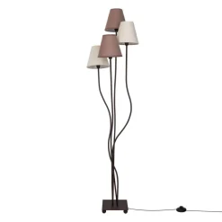 Näve Leuchten Stehlampe 2040911 braun Metall Textil B/H/T: ca. 34x138x43 cm 4 Brennstellen