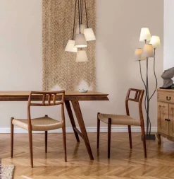 Näve Leuchten Stehlampe 2040911 braun Metall Textil B/H/T: ca. 34x138x43 cm 4 Brennstellen