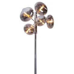 Näve Leuchten Stehlampe 2070597 Chrom Metall Glas B/H/T: ca. 44x165x44 cm 6 Brennstellen