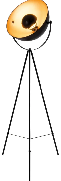Näve Leuchten Stehlampe gold schwarz Metall B/H/T/D: ca. 55x150x55x55 cm E27 1 Brennstellen