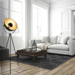 Näve Leuchten Stehlampe gold schwarz Metall B/H/T/D: ca. 55x150x55x55 cm E27 1 Brennstellen