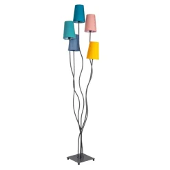 Näve Leuchten Stehlampe 2074761 multicolor Metall Textil B/H/T: ca. 35x163x40 cm 5 Brennstellen