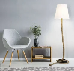 Näve Leuchten Stehlampe 2068227 natur Kunststoff Textil Metall B/H/T: ca. 40x165x40 cm 1 Brennstellen