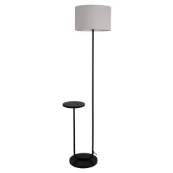 Näve Leuchten Stehlampe schwarz Metall Textil B/H/T: ca. 50x157x35 cm E27 1 Brennstellen