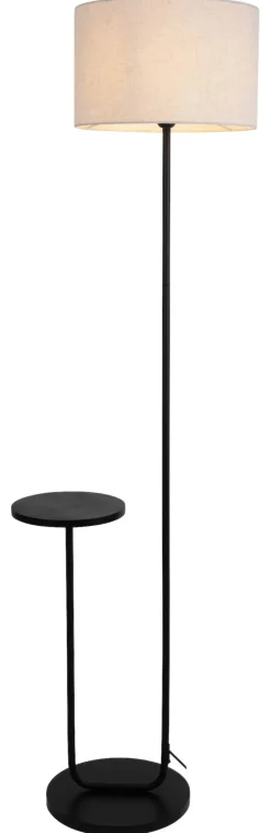 Näve Leuchten Stehlampe schwarz Metall Textil B/H/T: ca. 50x157x35 cm E27 1 Brennstellen
