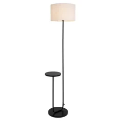 Näve Leuchten Stehlampe schwarz Metall Textil B/H/T: ca. 50x157x35 cm E27 1 Brennstellen
