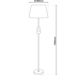 Näve Leuchten Stehlampe schwarz Metall Textil B/H/T/D: ca. 38x155x38x38 cm E27 1 Brennstellen