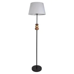 Näve Leuchten Stehlampe schwarz Metall Textil B/H/T/D: ca. 38x155x38x38 cm E27 1 Brennstellen