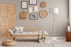 Näve Leuchten Stehlampe 2088023 weiß Textil Kunststoff Metall B/H/T: ca. 36x150x36 cm 1 Brennstellen