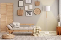 Näve Leuchten Stehlampe 2088023 weiß Textil Kunststoff Metall B/H/T: ca. 36x150x36 cm 1 Brennstellen