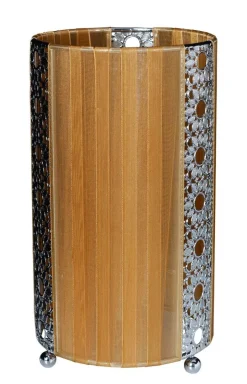 Näve Leuchten Tischleuchte braun Textil Metall Kunststoff B/H/T/D: ca. 12,5x23x12,5x12,5 cm E14 1 Brennstellen