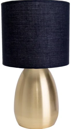Näve Leuchten Tischleuchte 3189658 gold Metall Textil Kunststoff B/H/T: ca. 17,5x32,5x17,5 cm E14 1 Brennstellen