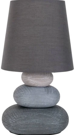 Näve Leuchten Tischleuchte 3045216 grau Keramik B/H/T: ca. 16x31x16 cm E14 1 Brennstellen