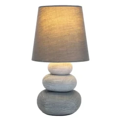 Näve Leuchten Tischleuchte 3045216 grau Keramik B/H/T: ca. 16x31x16 cm E14 1 Brennstellen