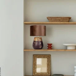 Näve Leuchten Tischleuchte tabak Keramik B/H/T/D: ca. 26x39x26x26 cm E27 1 Brennstellen