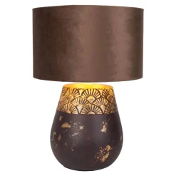 Näve Leuchten Tischleuchte tabak Keramik B/H/T/D: ca. 26x39x26x26 cm E27 1 Brennstellen