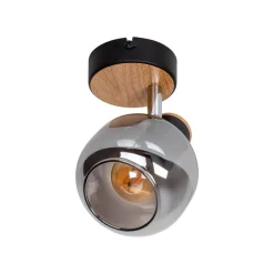 Näve Leuchten Wandleuchte schwarz Glas Metall B/H/T: ca. 14x16x10 cm