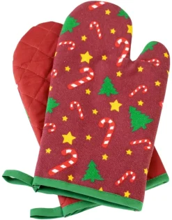 Ofenhandschuhe rot Polyester B/L: ca. 17x29 cm