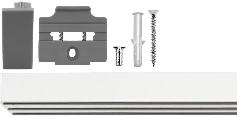 ondeco Gardinenschiene smart weiß Metall L: ca. 260 cm 3.0 Läufe