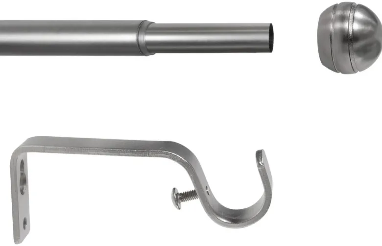 ondeco Stilgarnituren habito_rillball Edelstahloptik Metall ausziehbar von ca. 160 bis 280 cm 1.0 Läufe