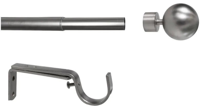 ondeco Stilgarnituren habito/ball-classic Edelstahloptik Metall ausziehbar von ca. 190 bis 360 cm 1.0 Läufe