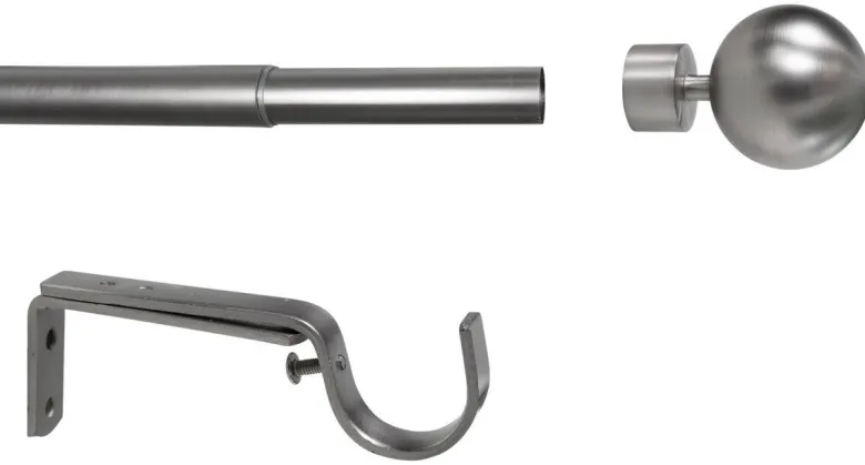 ondeco Stilgarnituren habito/ball-classic Edelstahloptik Metall ausziehbar von ca. 190 bis 360 cm 1.0 Läufe