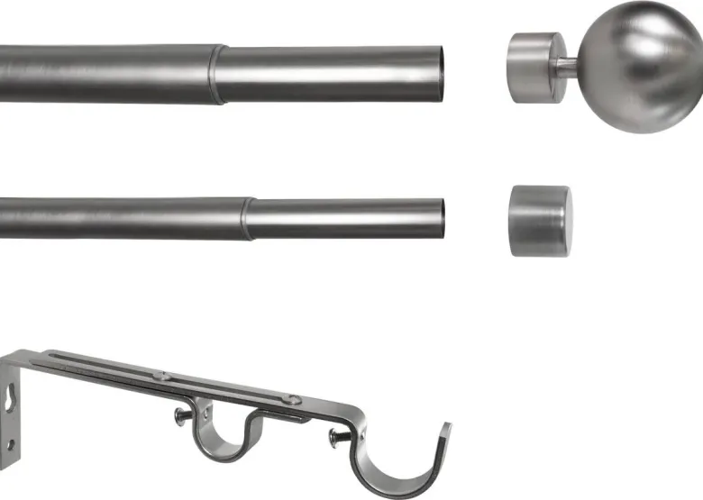 ondeco Stilgarnituren habito/ball-classic Edelstahloptik Metall ausziehbar von ca. 190 bis 360 cm 2.0 Läufe