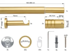 ondeco Stilgarnituren rillcube gold Metall ausziehbar von ca. 160 bis 280 cm 1.0 Läufe