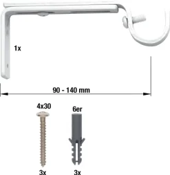 ondeco Träger habito weiß Metall ausziehbar von ca. 9 bis 14 cm 1.0 Läufe