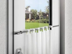 ondeco Vitragenstange clip Edelstahloptik Metall ausziehbar von ca. 75 bis 125 cm 1.0 Läufe