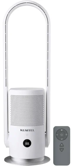 Opviq - Kumtel Standventilator weiß Kunststoff B/H/L: ca. 23,5x80x23,5 cm