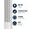 Opviq - Kumtel Standventilator weiß Kunststoff B/H/L: ca. 24,4x74,5x24,4 cm
