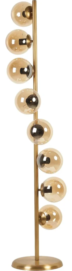 Opviq Stehlampe gold Glas Metall B/H/L: ca. 30x155x30 cm E27 8 Brennstellen