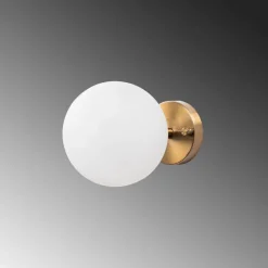 Opviq Wandleuchte Atmaca bronze Glas Metall B/H/T/L/D: ca. 15x24x15x15x15 cm E14 1 Brennstellen