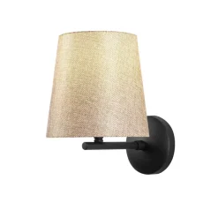 Opviq Wandleuchte creme schwarz Metall B/H/L: ca. 22x26x18 cm E27 1 Brennstellen